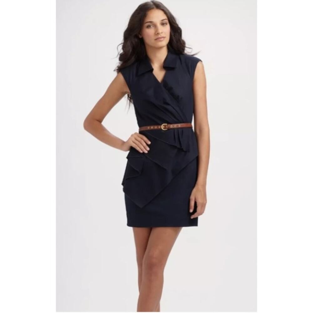 NWT Anthropologie Leifsdottir Eden Navy Sateen Dress Size 2